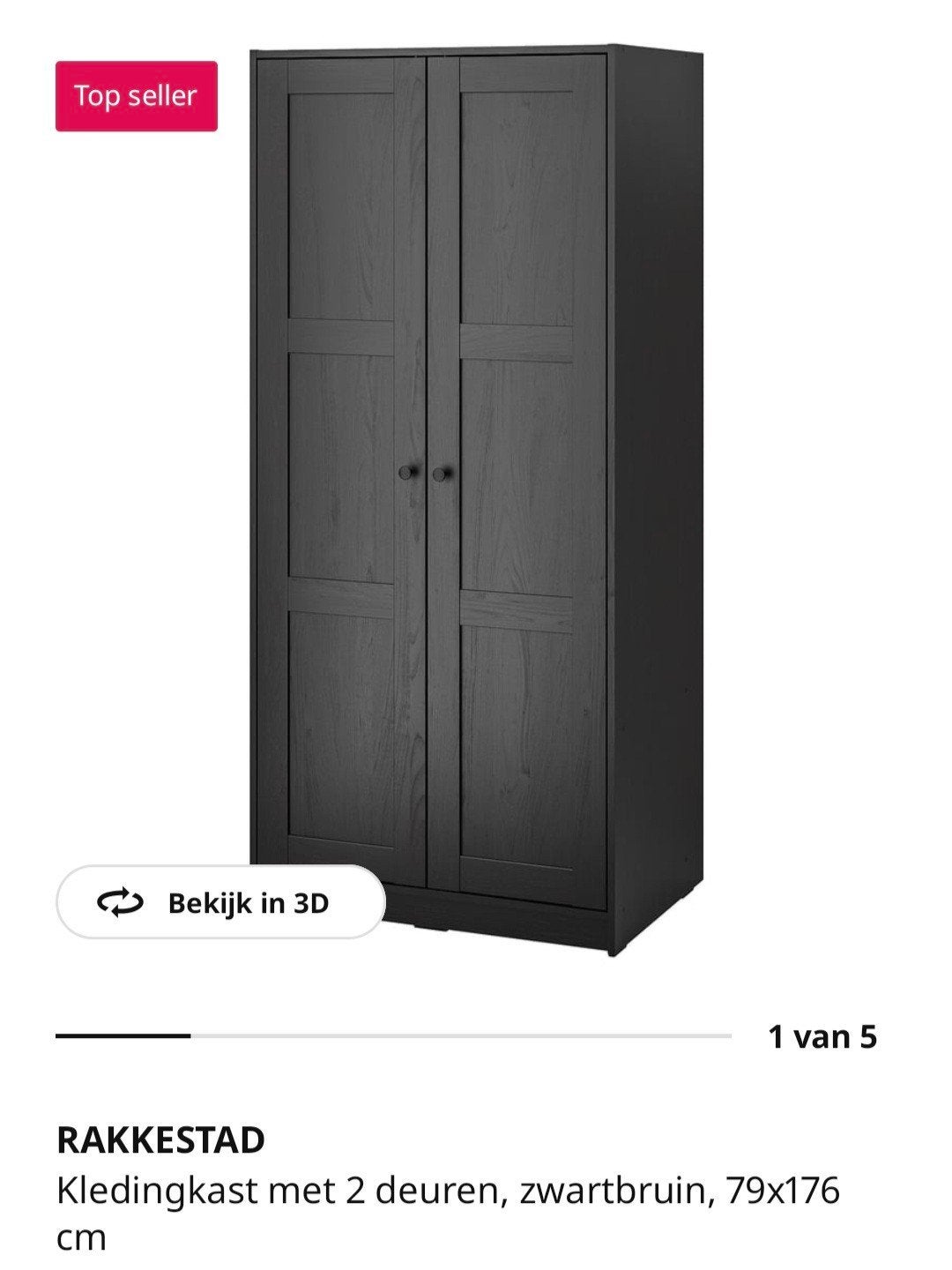rakkestad kleding kast, Ophalen, Met deur(en), Zo goed als nieuw, 150 tot 200 cm