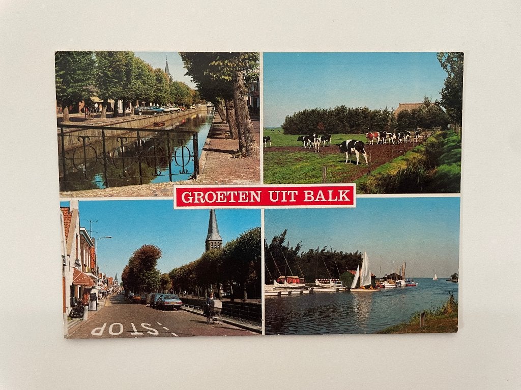 D869 Oude ansichtkaart Friesland : Groeten uit Balk, Ophalen of Verzenden, Gelopen, Friesland