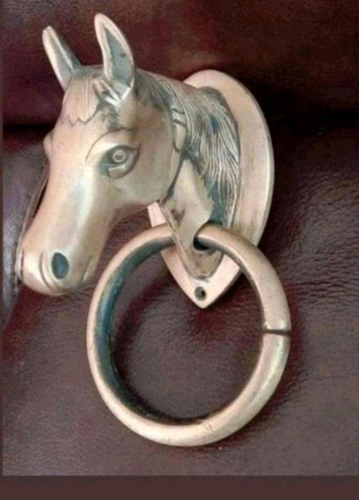 Antieke bronzen paardenhoofd deurklopper, Ophalen of Verzenden, Overige soorten