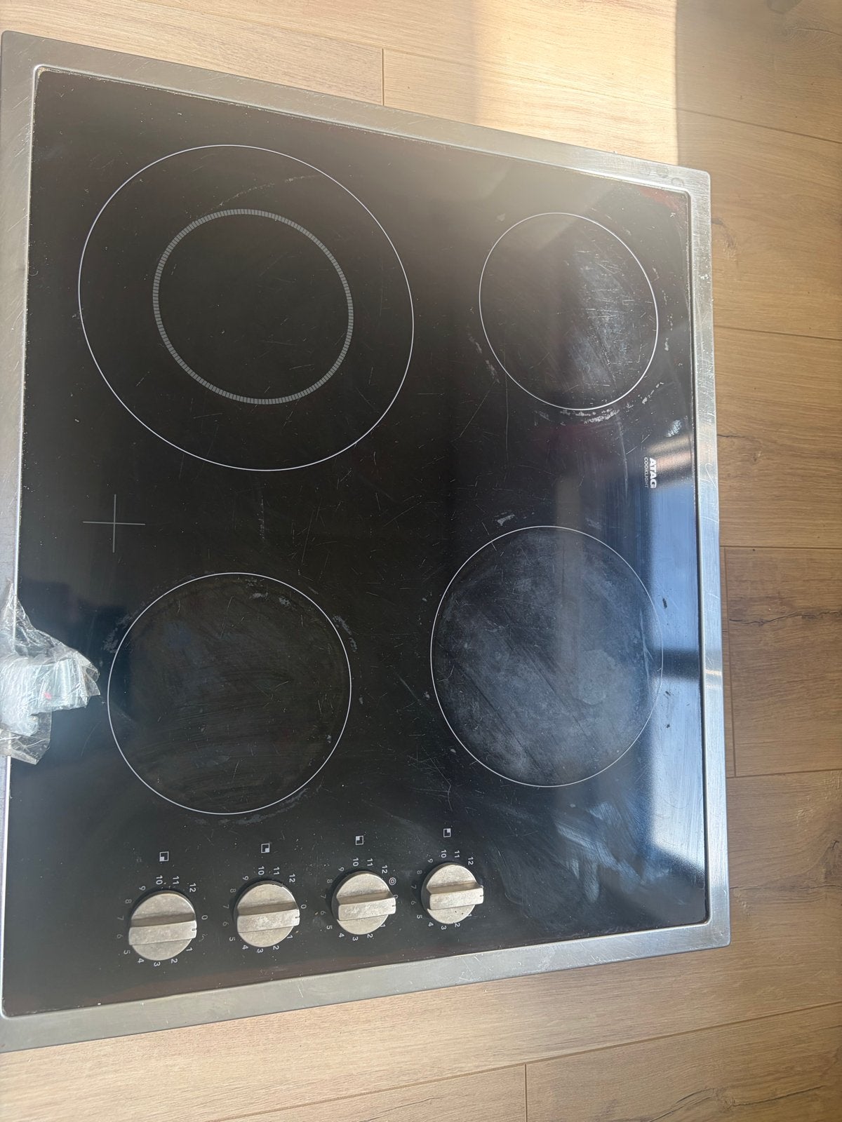 ATAG Cooklight Elektrisch keramisch Kookplaat - 4 Kookzones, Gebruikt, Inbouw, Elektrisch, 4 kookzones