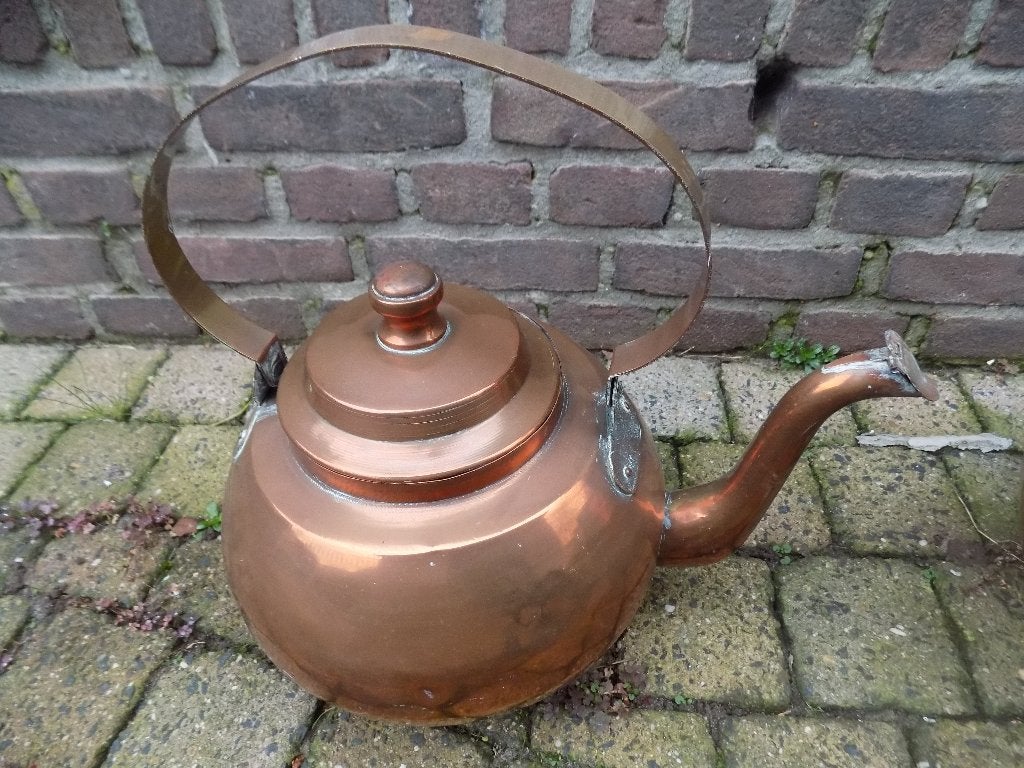 Ketel waterketel koper antiek brocante royaal model, Ophalen of Verzenden, Gebruikt, Metaal