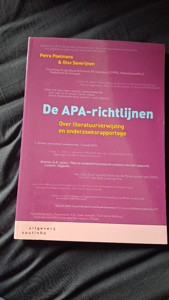 APA richtlijnen, Verzenden, Petra Poelmans, Olav Severijnen, Nederlands, HAVO