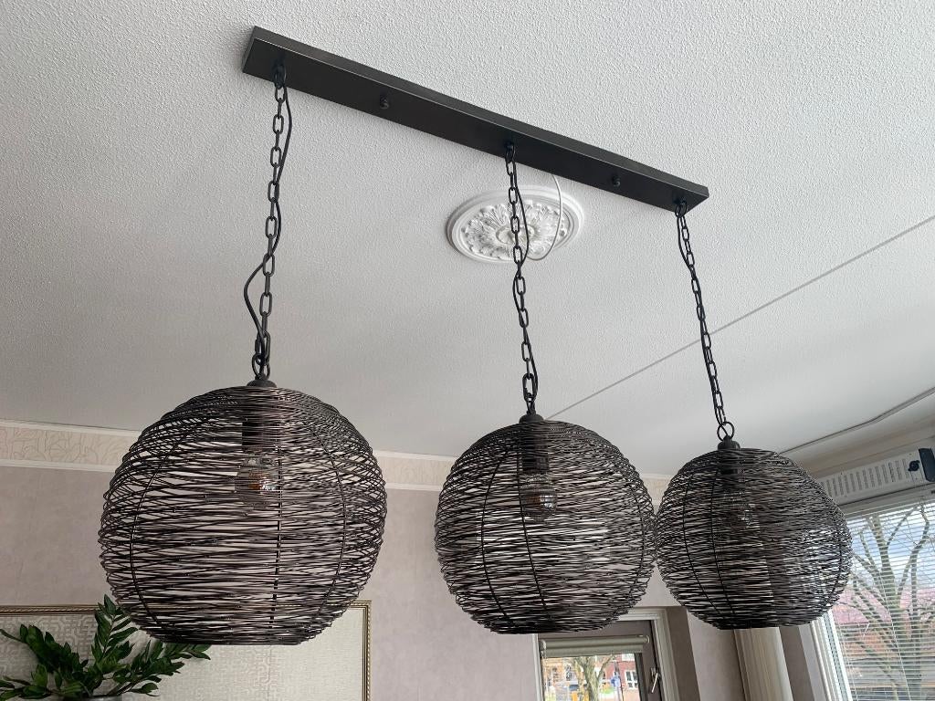 Moderne metalen hanglamp zgan, Ophalen, Industrieel, modern, Zo goed als nieuw, Metaal