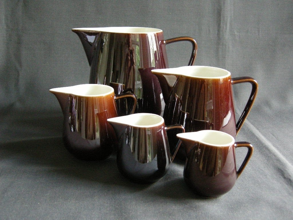Villeroy & Boch bruin, 5-delige set schenkkannen, Antiek en Kunst, Ophalen of Verzenden