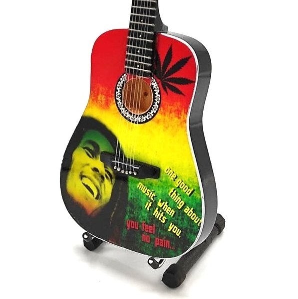 Bob Marley foto miniatuur gitaar 25cm mini guitar decoratie, Info@deconoord.nl, Deco Noord, Nieuw, Ophalen of Verzenden