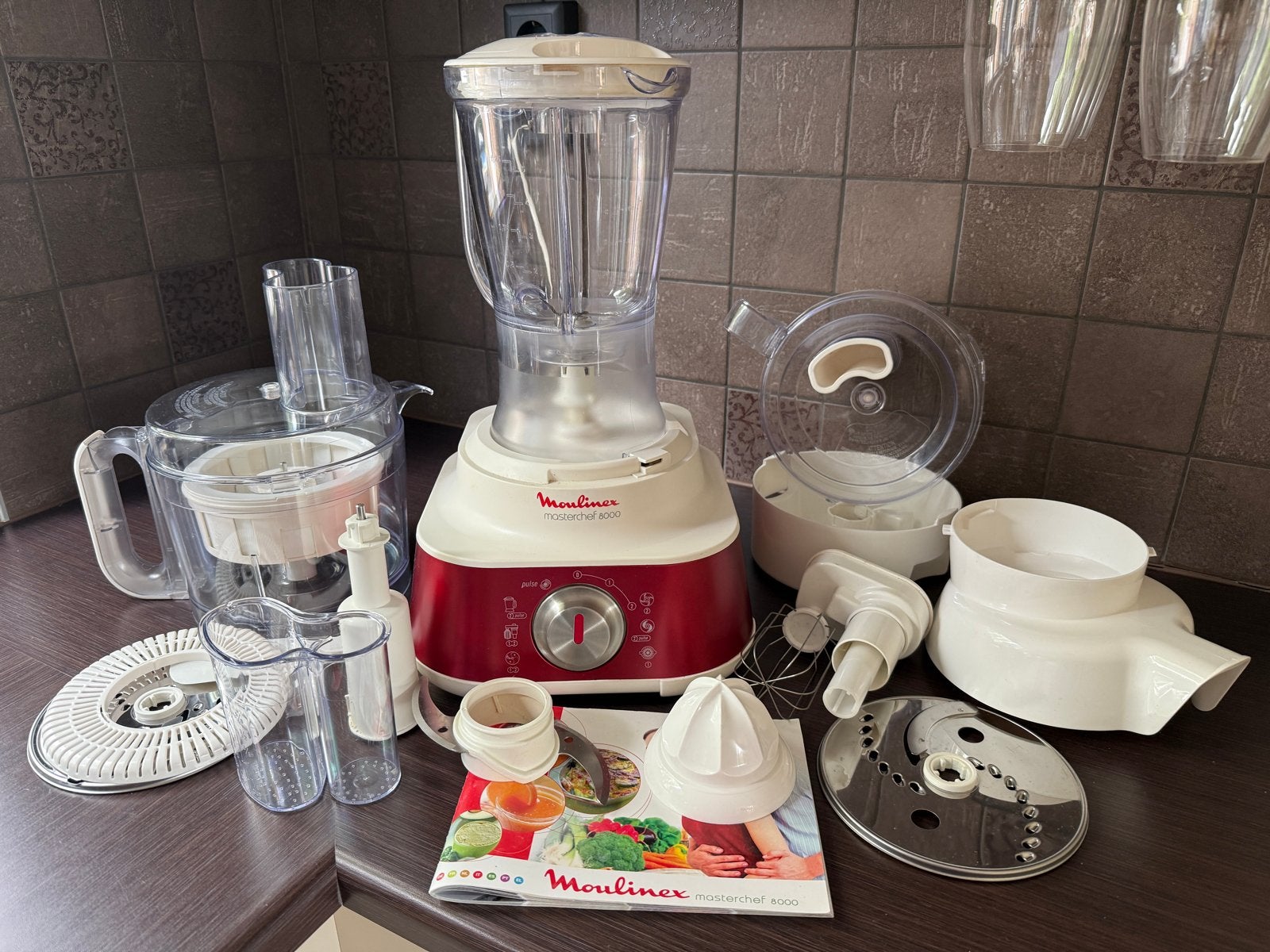 Moulinex Masterchef 8000 keukenmachine met accessoires, Ophalen, 3 snelheden of meer, Zo goed als nieuw, 2 tot 3 liter