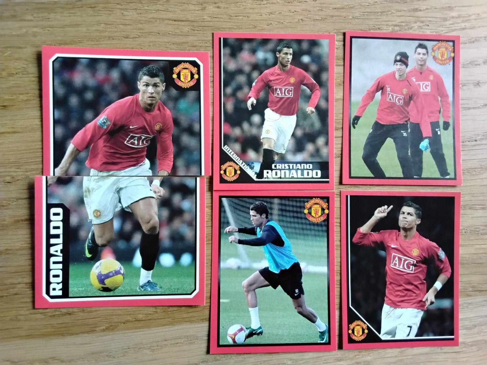 6 Panini Stickers Cristiano Ronaldo Manchester United 2008, Ophalen of Verzenden, Zo goed als nieuw, Buitenlandse clubs, Poster, Plaatje of Sticker