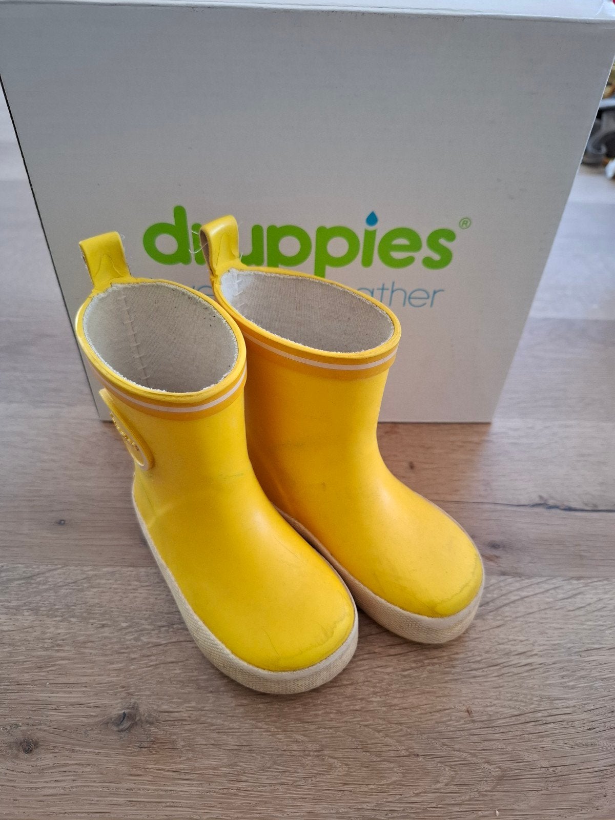 Druppies regenlaarzen geel maat 20, Gebruikt, Jongen of Meisje, Druppies, Ophalen of Verzenden