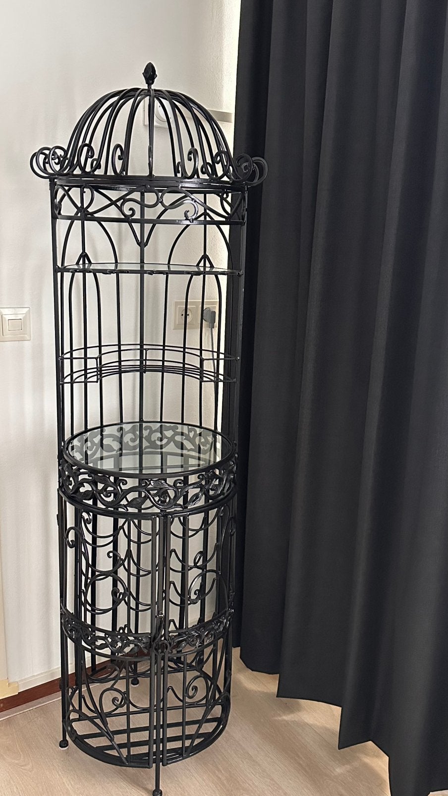Smeedijzeren wijnrek, Huis en Inrichting, Woonaccessoires | Wijnrekken, Ophalen of Verzenden, Zo goed als nieuw, Hout, Minder dan 50 cm