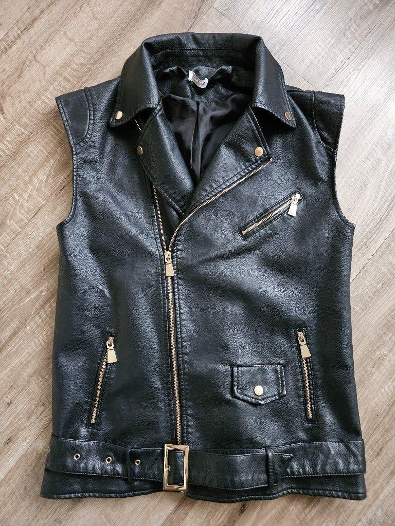 Bodywarmer gilet nep leer zwart Loavies L 42 44 bijna nieuw, Kleding | Dames, Zwart, Maat 42/44 (L), Ophalen of Verzenden, Loavies