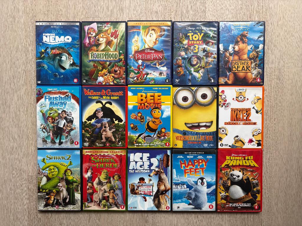 15x animatiefilm DVD Disney/Pixer/Dreamworks, Gebruikt, Tekenfilm, Ophalen of Verzenden, Alle leeftijden