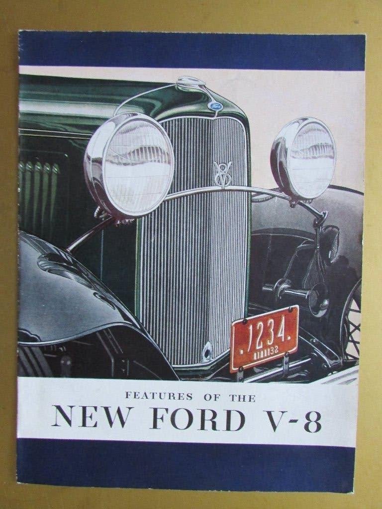 1932 FORD V-8 grote folder, Engels, Boeken, Auto's | Folders en Tijdschriften, Zo goed als nieuw, Ford, Ophalen of Verzenden