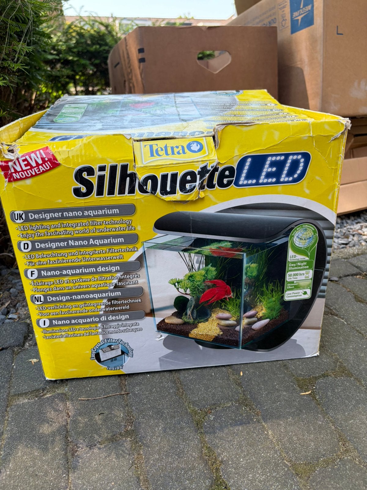 Acquarium met nieuwe filters en decoratieve accessoires, Dieren en Toebehoren, Ophalen, Gebruikt