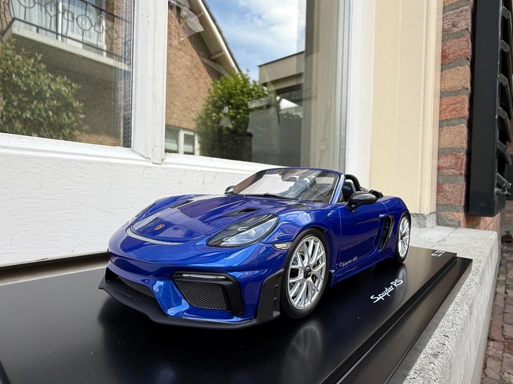 1:18 Porsche 718 Spyder RS (982) San Marino Blue Spark, Overige merken, Auto, Models@sparkmodel.com, Nieuw