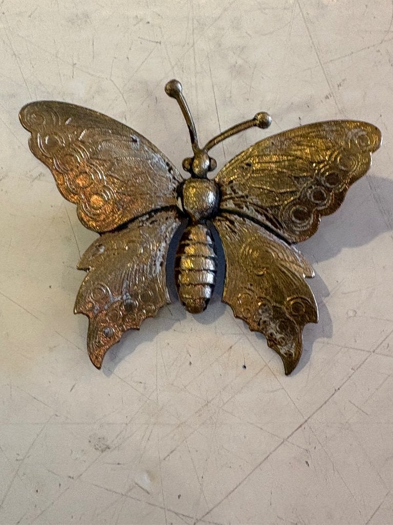 Antiek Messing Vlinder Broche., Ophalen of Verzenden, Overige materialen, Broche