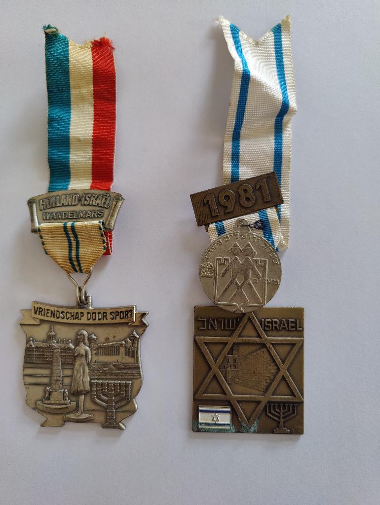 herdenkingspenning, wandelmars sport penning Israel mooi., Postzegels en Munten, Penningen en Medailles, Ophalen of Verzenden