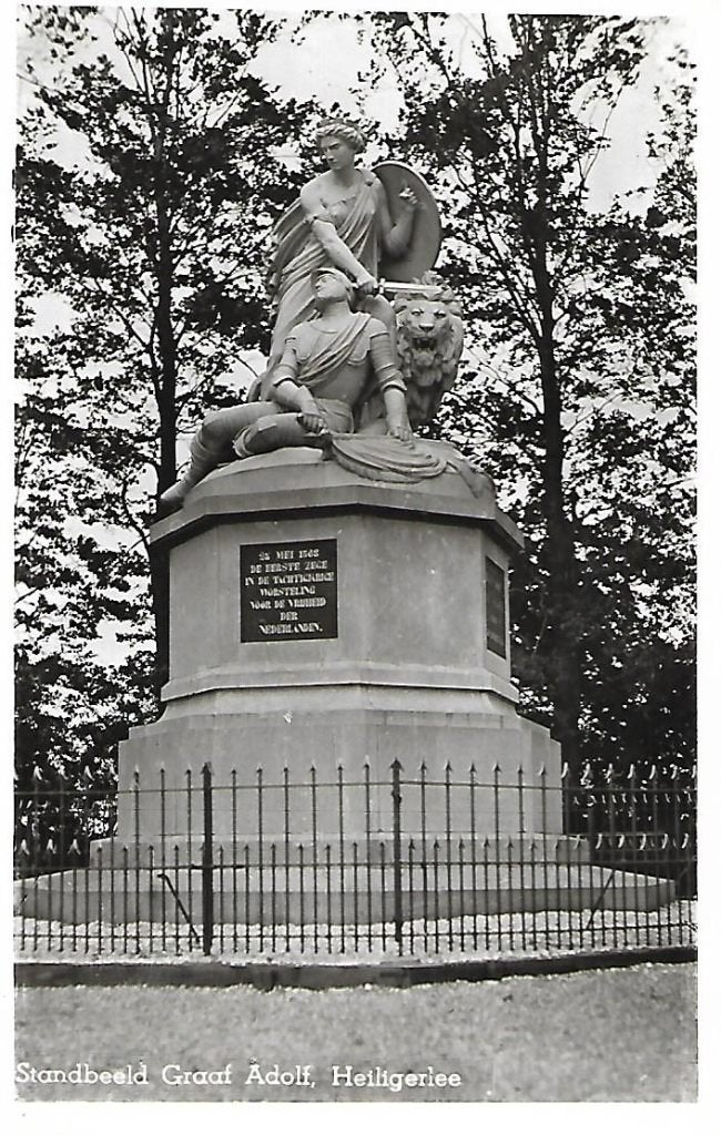 Heiligerlee- -Standbeeld Graaf Adolf., Verzenden, 1940 tot 1960, Gelopen, Groningen
