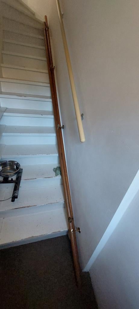 Trapleuning rond Ø45 mm hardhout 390 cm, Ophalen, Gebruikt, 25 tot 50 mm, Overige typen