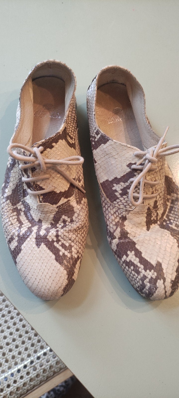 Chique Fred de la Bretonniere slangenprint veterschoenen - M, Schoenen met lage hakken, Overige kleuren, Ophalen of Verzenden