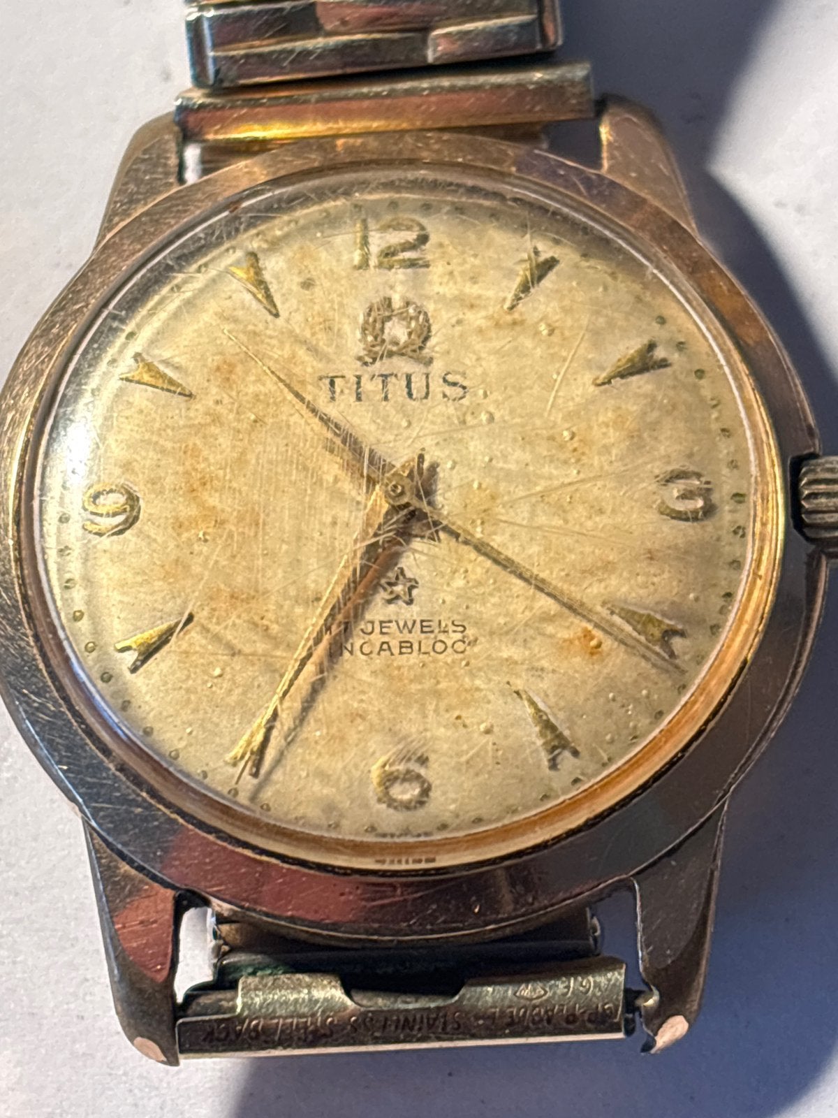 Titus heren horloge rolled gold gratis verzending, Ophalen of Verzenden, Zo goed als nieuw