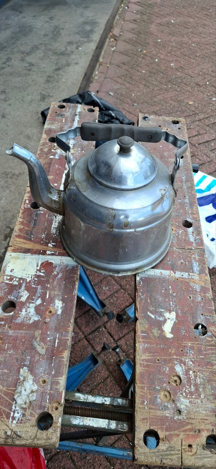 Vintage messing fluitketel, Ophalen of Verzenden