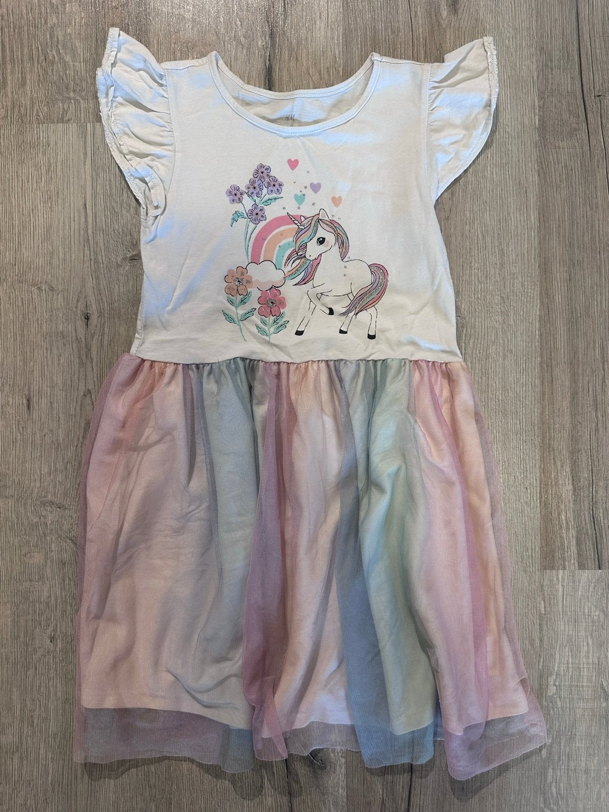 H&M Eenhoorn Jurk Maat 122/128, Ophalen of Verzenden, Gebruikt, Meisje, Jurk of Rok