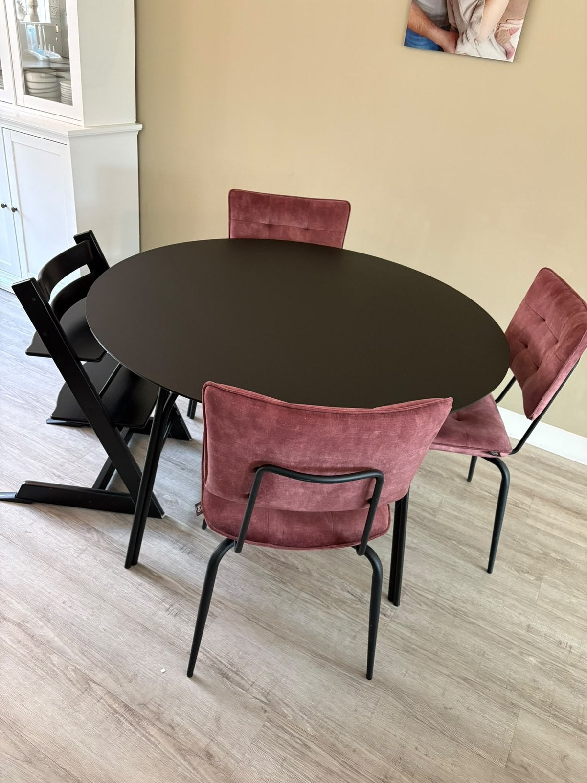 WOUD Tree eettafel zwart Ø 120 cm, Ophalen, Gebruikt, 100 tot 150 cm, Rond
