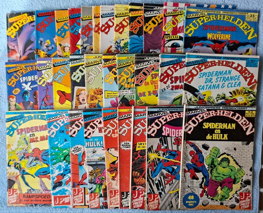 MARVEL SUPER-HELDEN. JUNIOR PRESS. JAREN '80. 1 EURO PER STK, Boeken, Strips | Comics, Meerdere comics, Ophalen of Verzenden, Gelezen