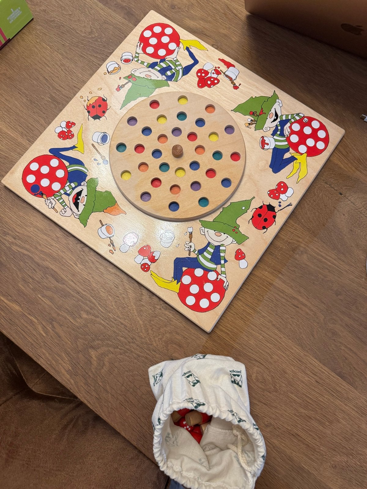 Houten paddenstoel memory spel voor kinderen, Ophalen of Verzenden, Gebruikt, Overige typen