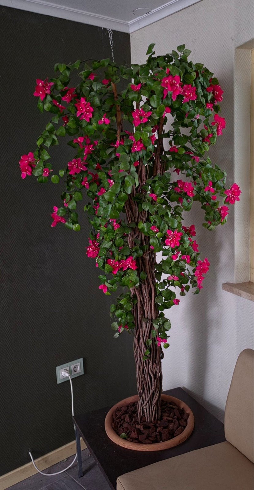 Kunstplant met pot - Bougainvillea look, Ophalen, Binnen, Met pot of vaas, Kunstplant