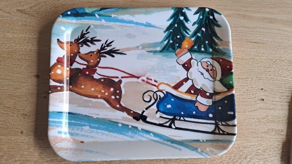 Kerst Dienblad, Kunststof, Met afbeelding/tekst, Ophalen of Verzenden, Zo goed als nieuw