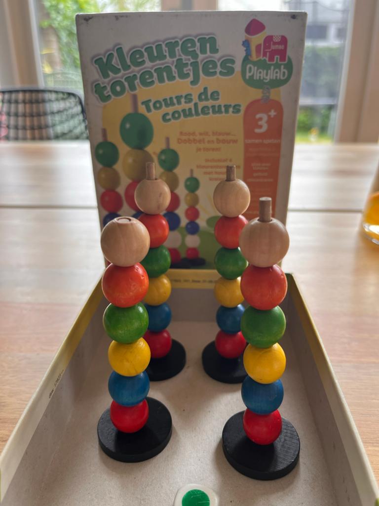 Kleurentorentjes spel Jumbo Playlab - Houten kralen, Ophalen of Verzenden, Gebruikt, Overige merken