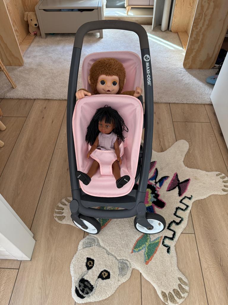 Maxi Cosi tweeling poppen kinderwagen - speelgoed, Kinderen en Baby's, Kinderwagens en Combinaties, Ophalen of Verzenden, Zo goed als nieuw