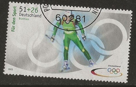 Duitsland 219, langlaufen olympische spelen, Verzenden, 1990 tot heden, Gestempeld