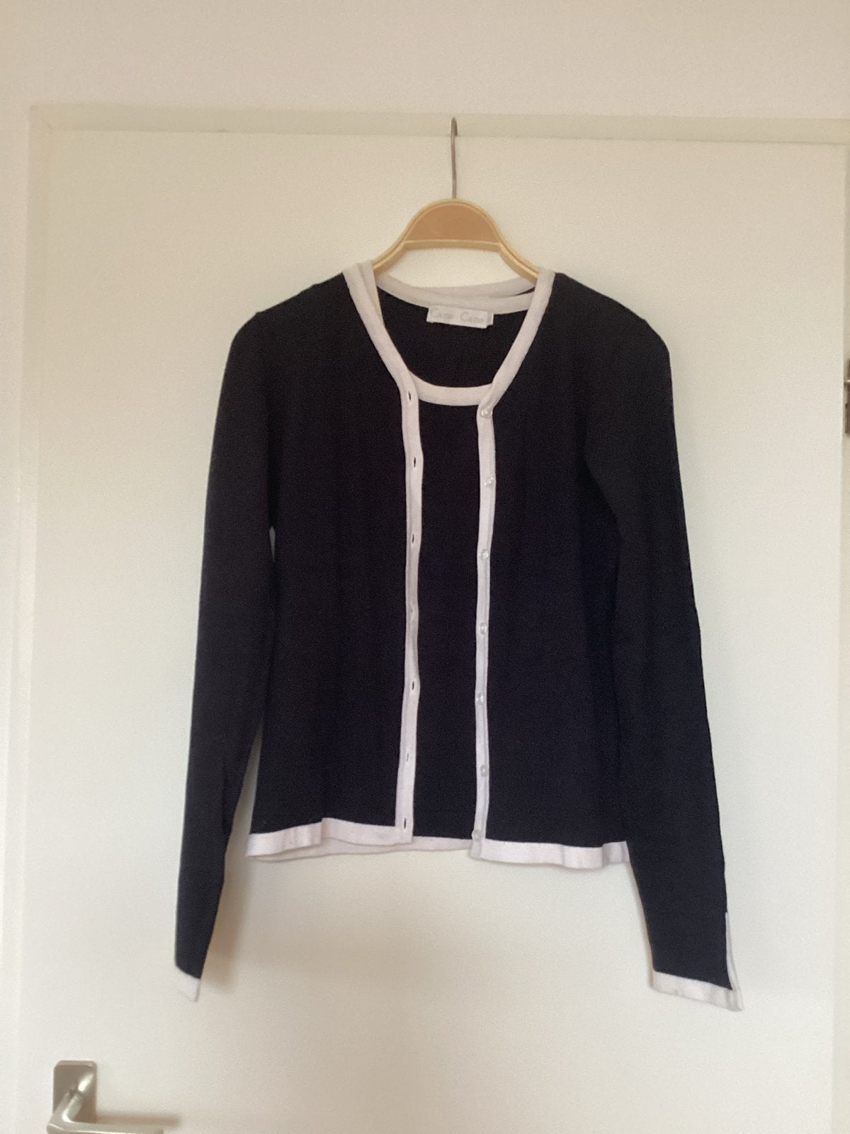 Donker blauw vestje en topje set van Cane Cane, maat S, Ophalen of Verzenden, Zo goed als nieuw, Maat 36 (S), Blauw