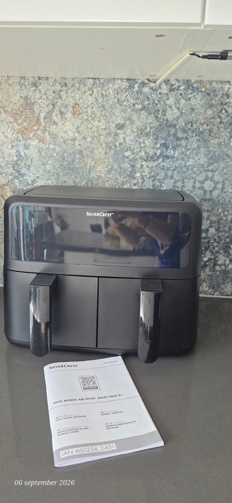 Silvercrest Dual Basket Airfryer - Zo goed als nieuw, Witgoed en Apparatuur, Airfryers, Ophalen, Zo goed als nieuw, Airfryer XL