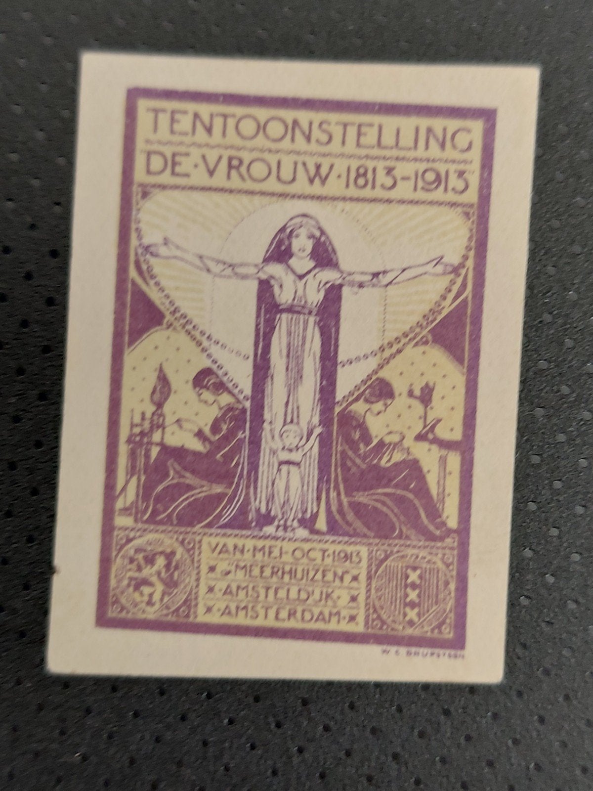Sluitzegel Tent. DE VROUW 1913 Ontwerp Wilhelmina Drupsteen, Ophalen of Verzenden, Zo goed als nieuw, Overige typen