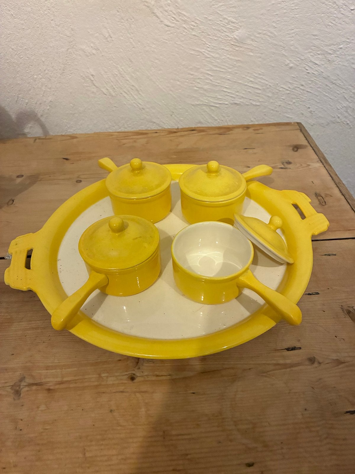 Vintage Petrus Regout Maastricht Gele Terrine Set, Ophalen