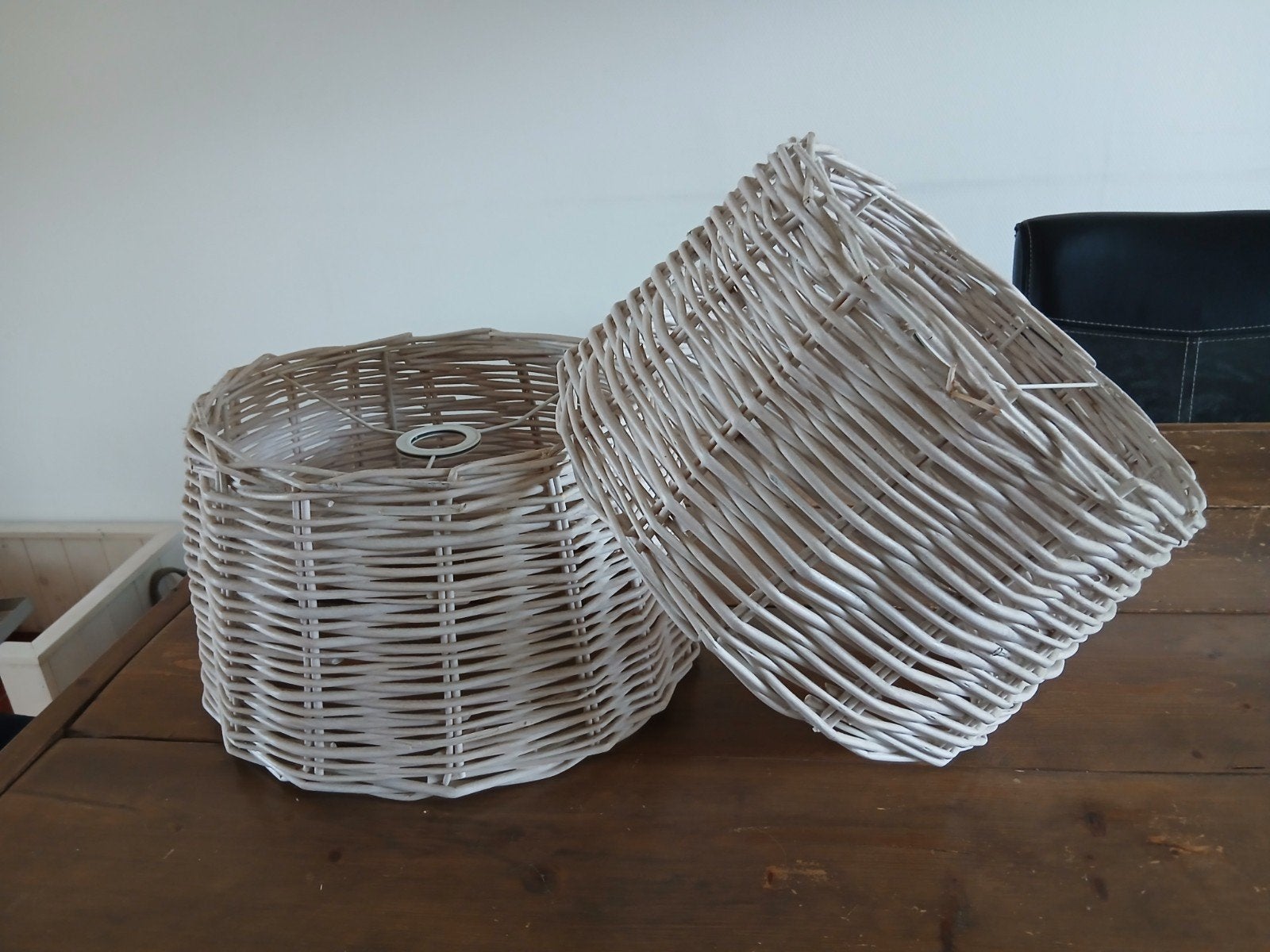 Lampen voor boven de eettafel, Huis en Inrichting, Lampen | Hanglampen, Ophalen, Zo goed als nieuw, Natuurlijk materiaal, E27 (groot)