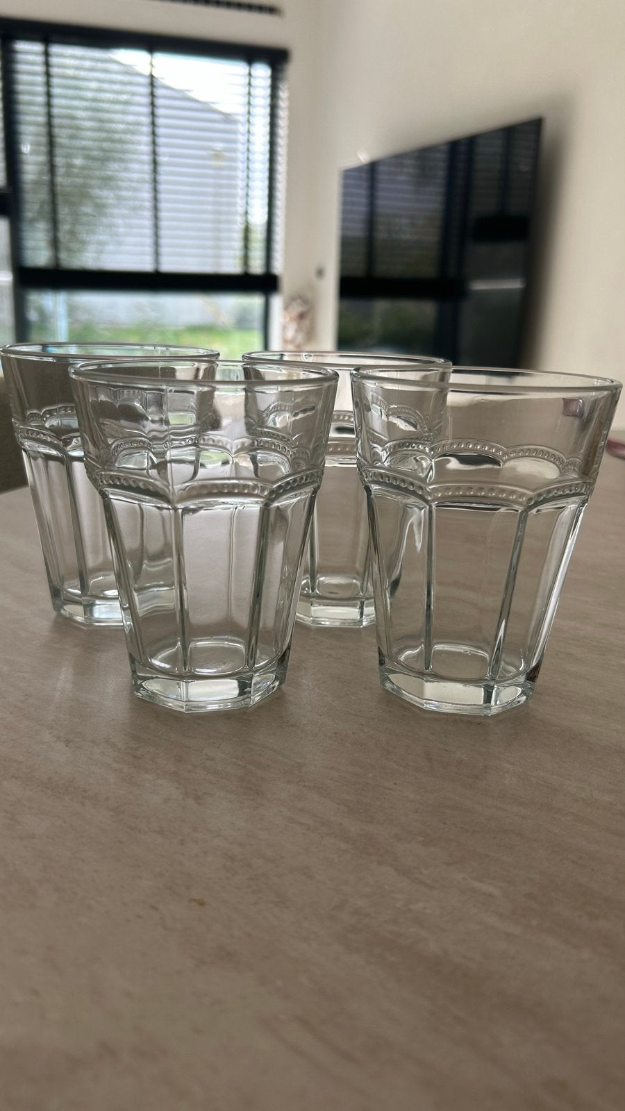 8 ongebruikte glazen bekers, Ophalen of Verzenden, Nieuw, Glas