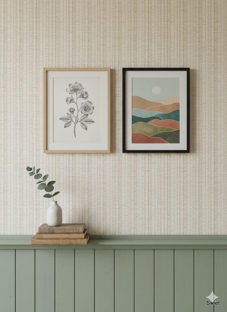 14178 Jute vintage behang burlap natural stripes eco swiet, Huis en Inrichting, Stoffering | Behang, Verzenden, Minder dan 10 m²