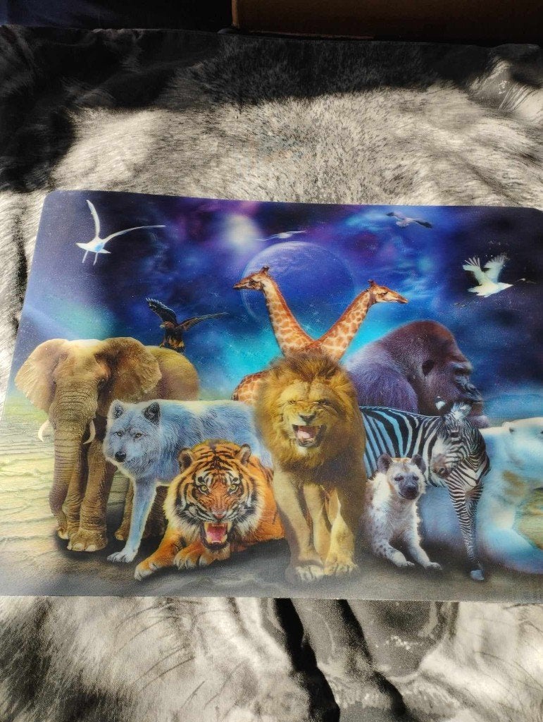 Placemats dieren 3d, Ophalen, Placemat, Kunststof, Meerkleurig