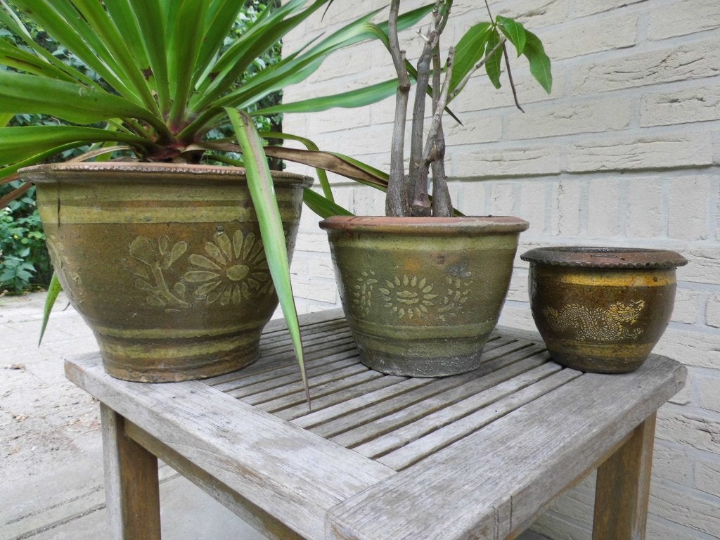 Buitenpotten en chinese drakenpotten, Gebruikt, 40 cm of meer, Rond, Ophalen of Verzenden