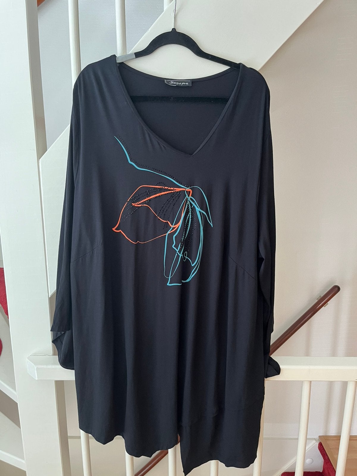 Sempre Piu tuniek 52/54, Verzenden, Zo goed als nieuw, Blauw, Blouse of Tuniek