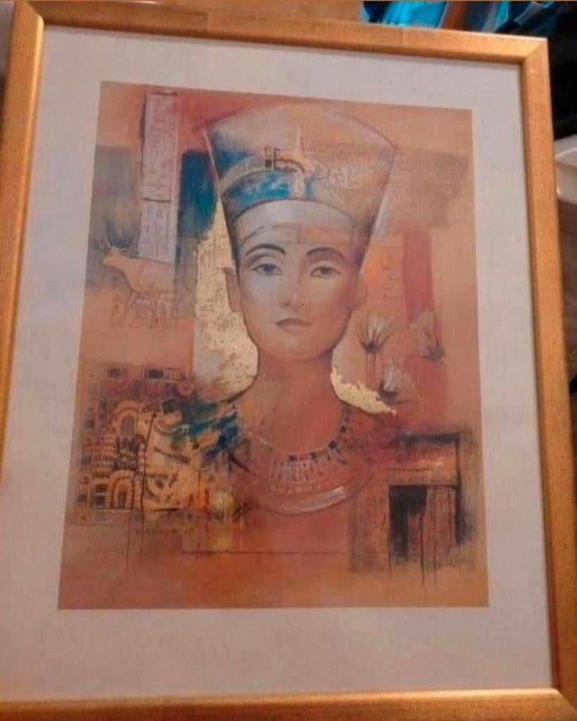 Schilderij Nefertiti in lijst, Antiek en Kunst, Ophalen