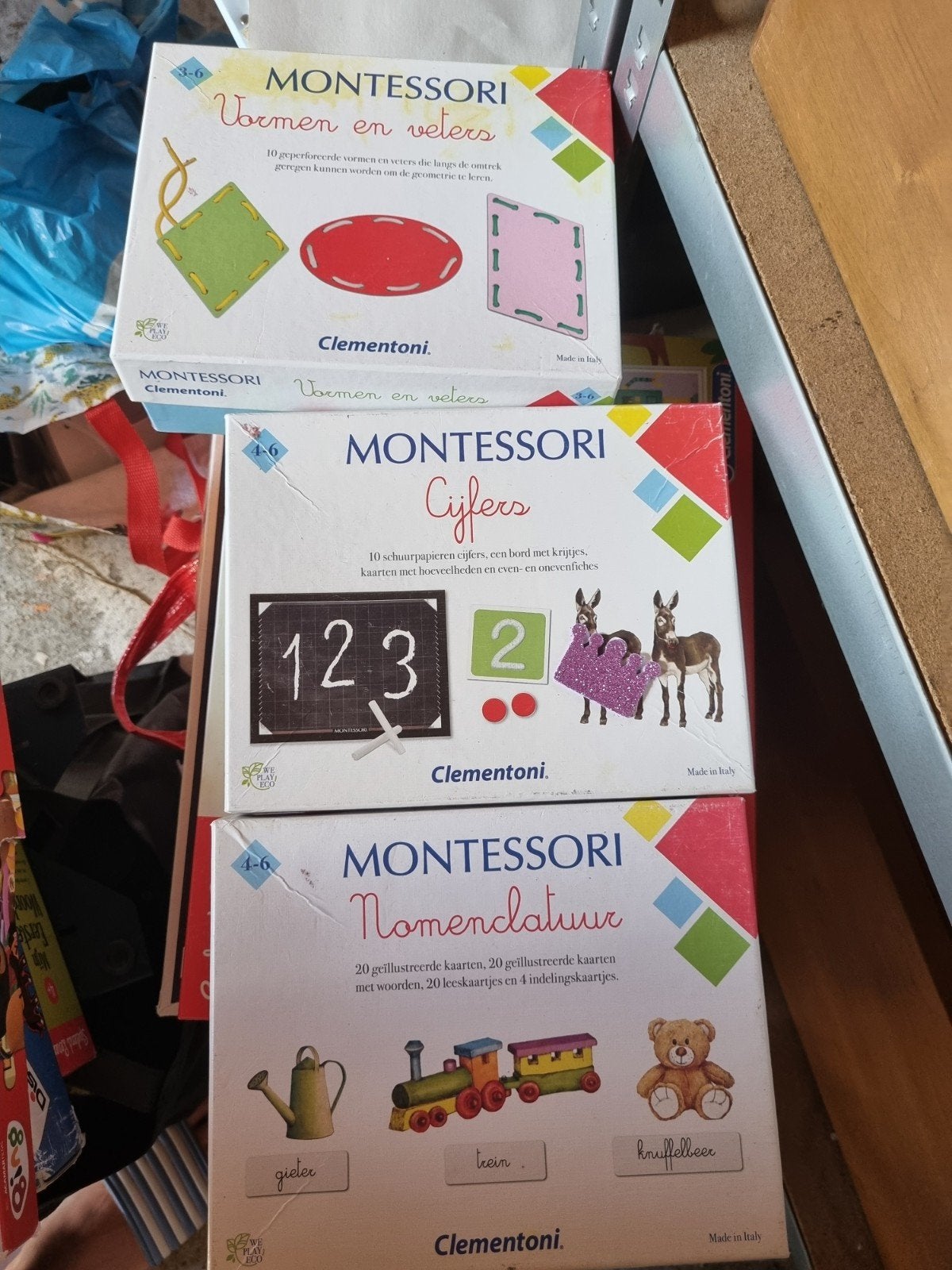 Clementoni Montessori Spellen & 8 Spelletjes in 1, Ophalen of Verzenden, Gebruikt, Knutselen