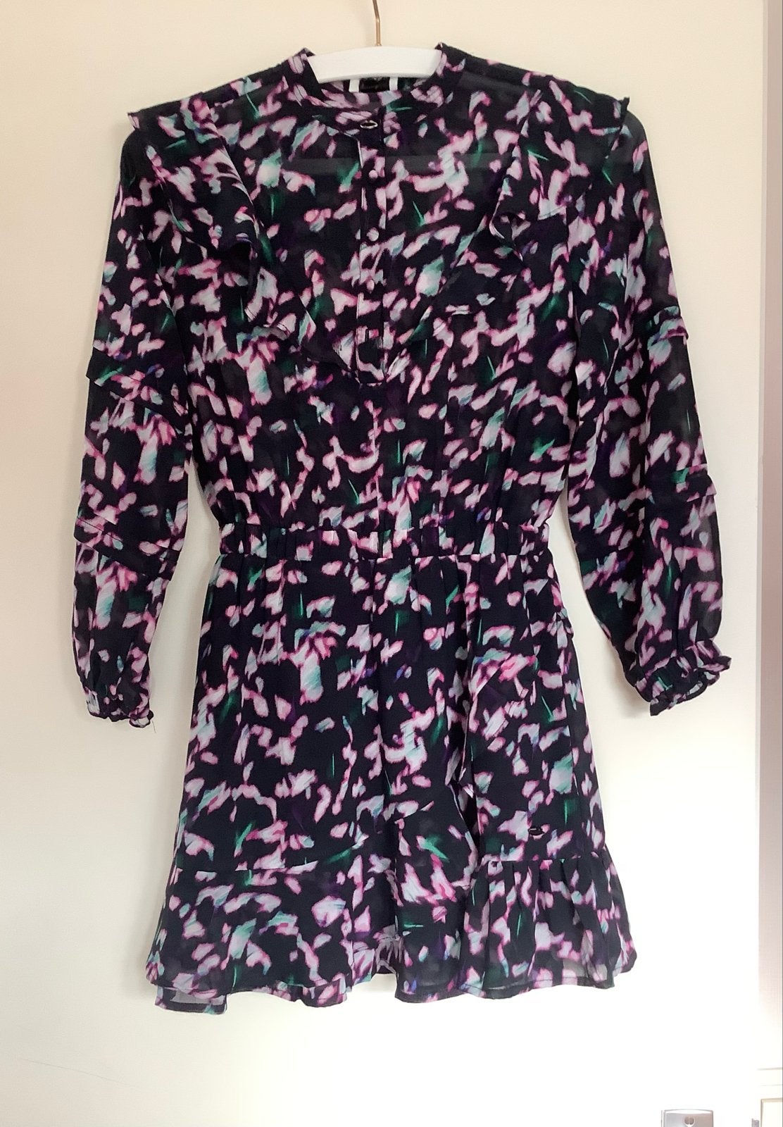 Shoeby Nicolette jurk met print en ruches, Ophalen of Verzenden, Zo goed als nieuw
