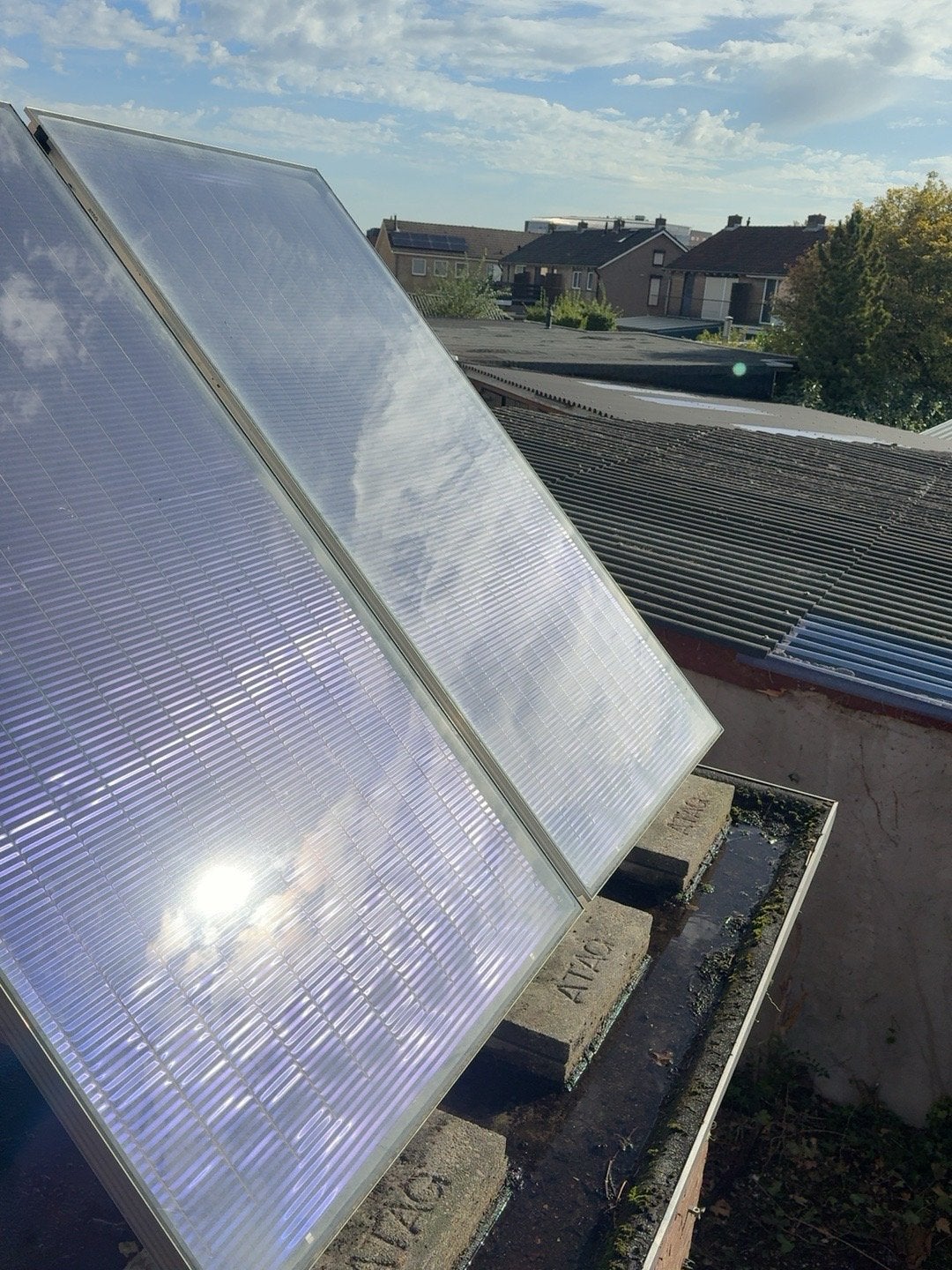 ATAG Q-Solar zonneboilercombi 200L met 3 collectoren, Ophalen, 30 tot 80 cm, Gebruikt, Cv-ketel of Combi-ketel