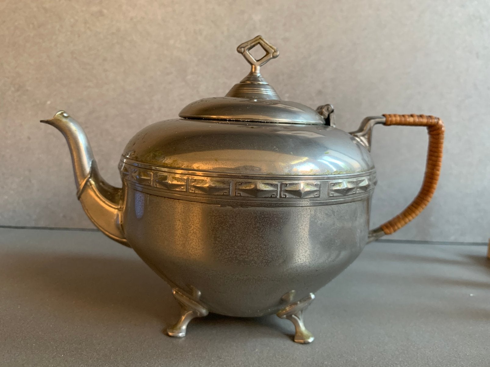 Antiek Hollands theepotje circa 1925 Art Deco stijl, Antiek en Kunst, Antiek | Tin, Ophalen of Verzenden