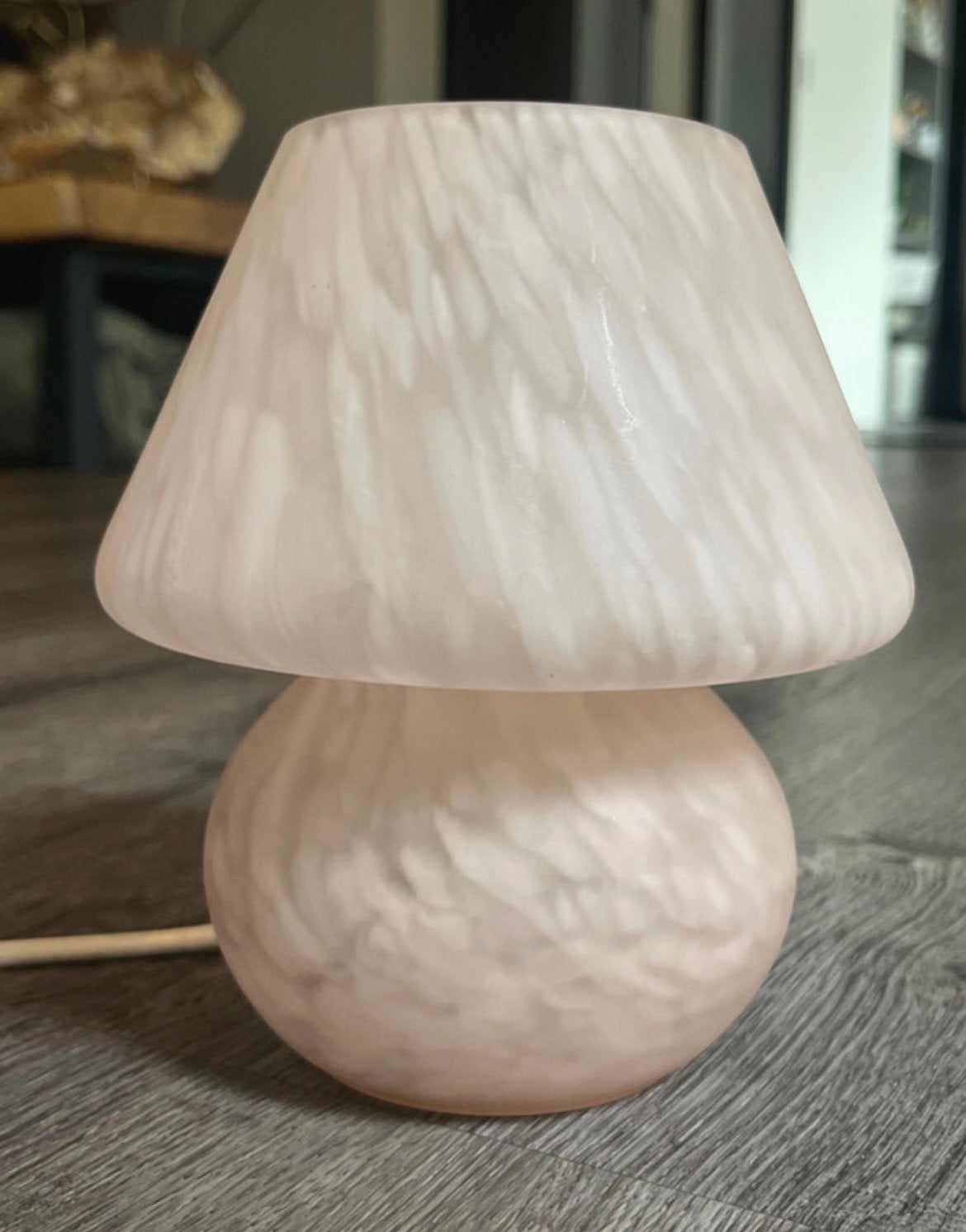 Muranoglazen Mushroom lamp vintage, Vintage, Ophalen of Verzenden, Inclusief lichtbron, Glas
